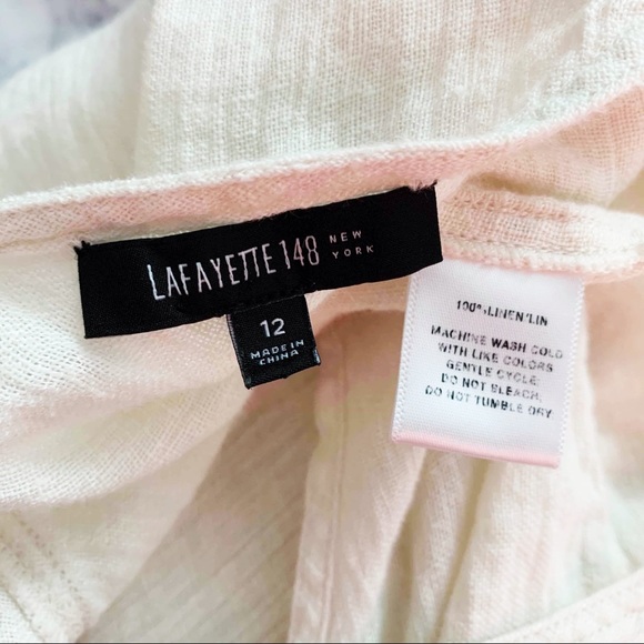 LAFAYETTE 148 lagenlook 100% linen asymmetric top - Picture 4 of 5